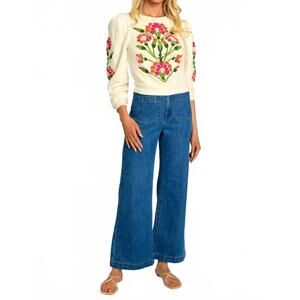 NEW ELIZABETH JAMES THE LABEL jasmine top in indian flower ivory